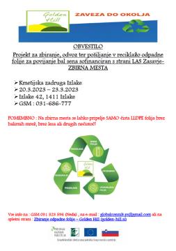 Zbiranje odpadne folije za povijanje bal sena