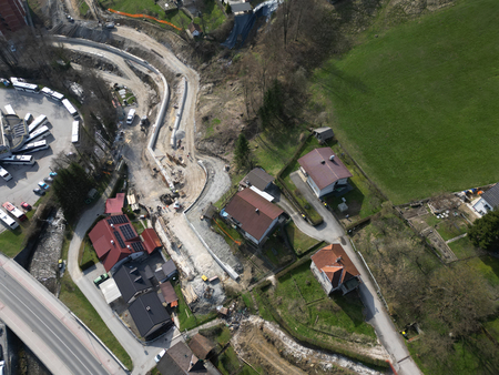 Gradbišče ob sanaciji plazu nad AP