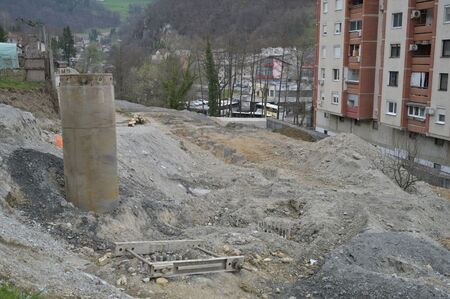 Gradbišče ob sanaciji plazu nad AP