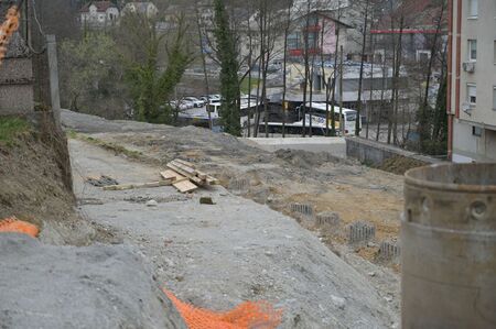 Gradbišče ob sanaciji plazu nad AP